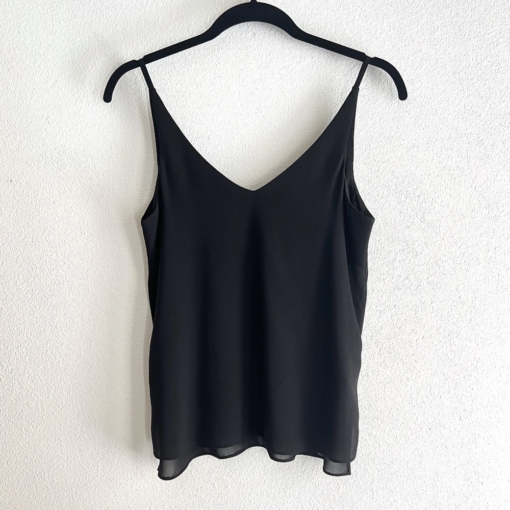 Topshop Black Double V-Neck Tank Top